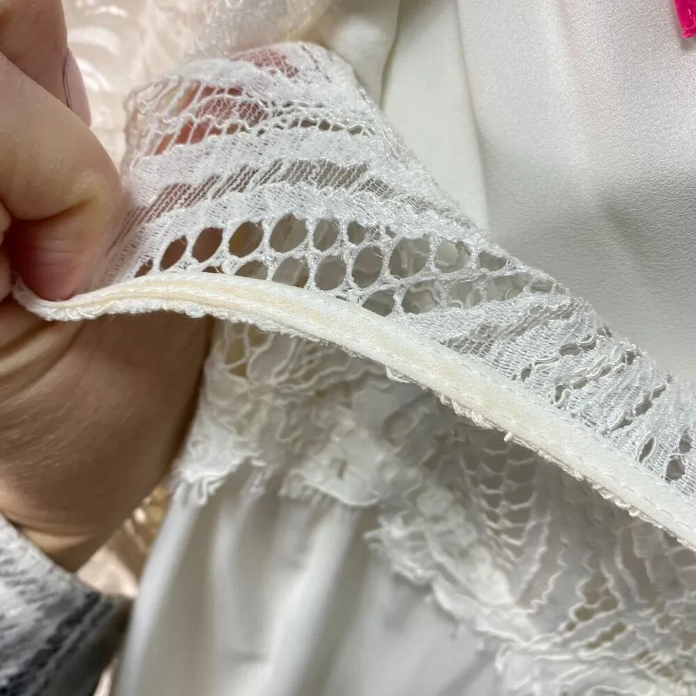 LILLY PULITZER Womens Size Small Keegan Top Style 003168 Coconut White Lace - Picture 6 of 7